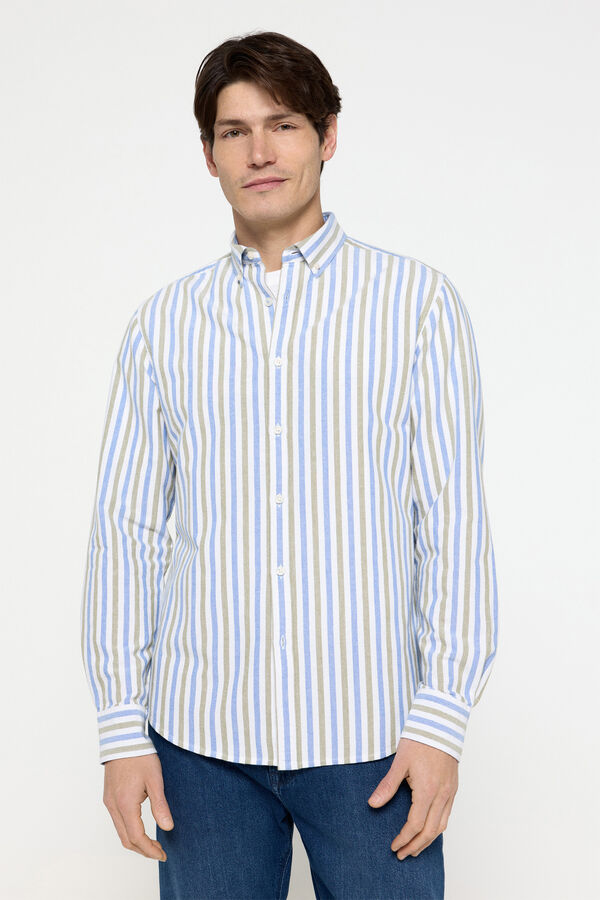 Fifty Outlet Camisa oxford rayas Verde