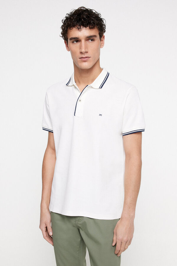 Fifty Outlet Polo Tipping Contraste Blanco