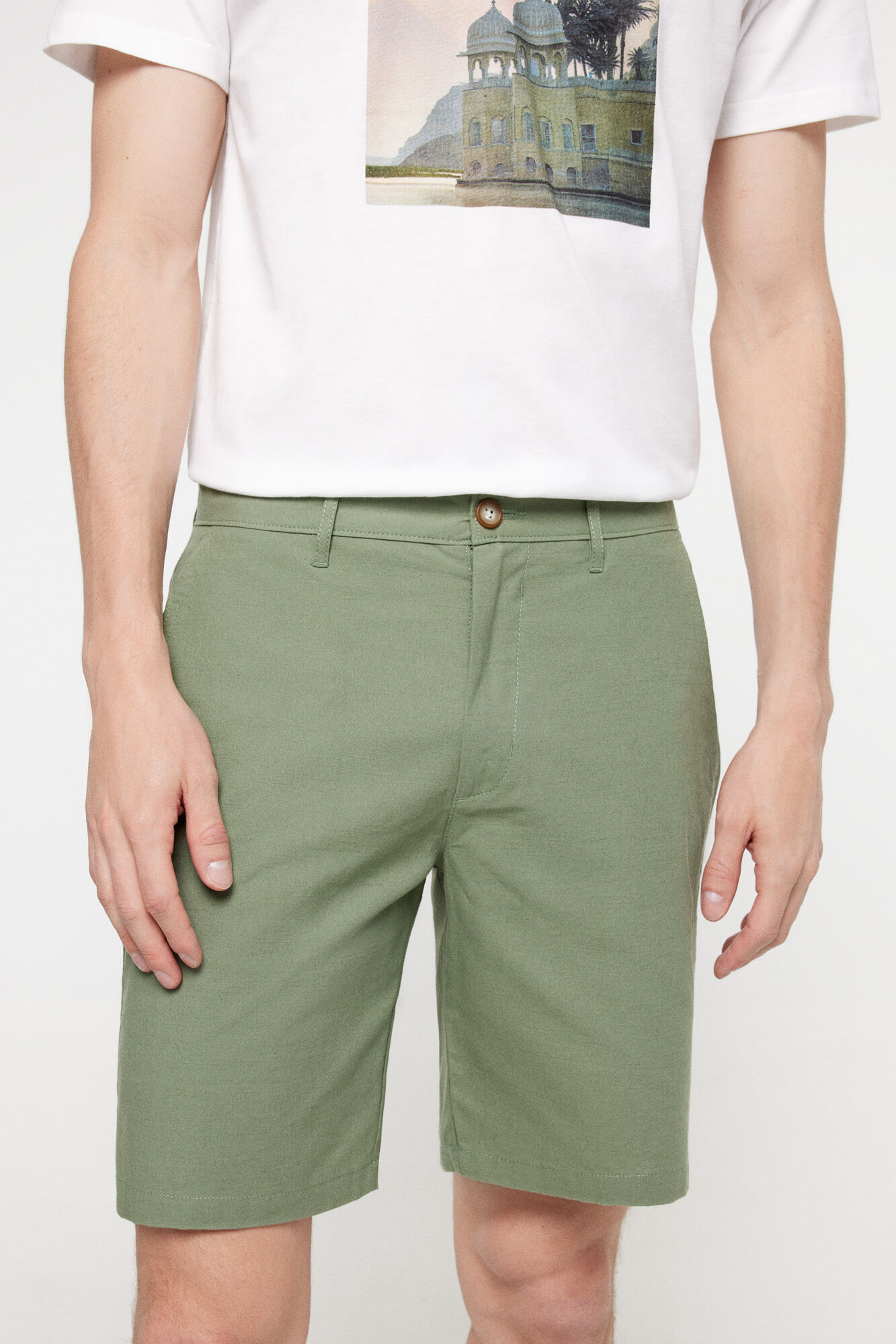 Milano Bermuda Aspecto Lino.