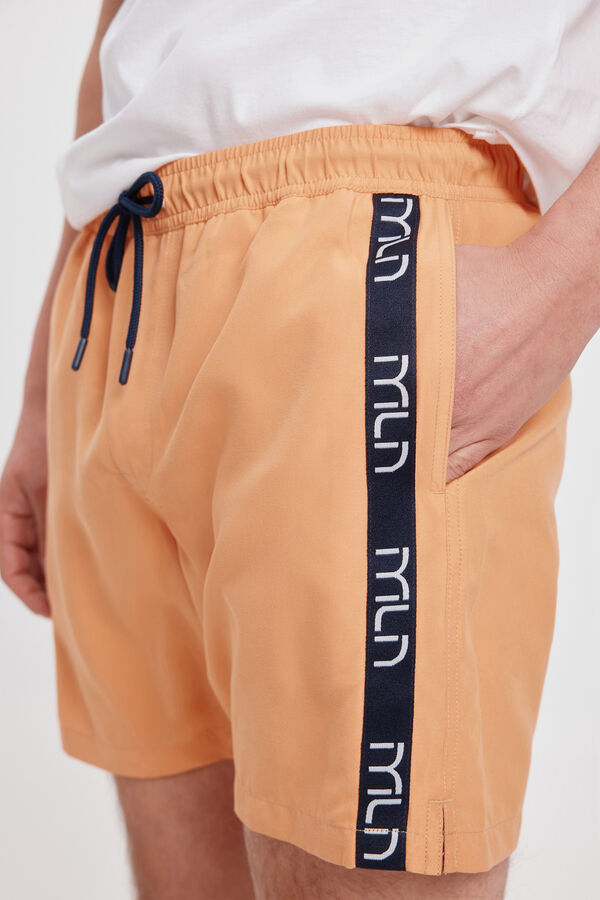Fifty Outlet Bañador liso con cinta milano lateral Orange