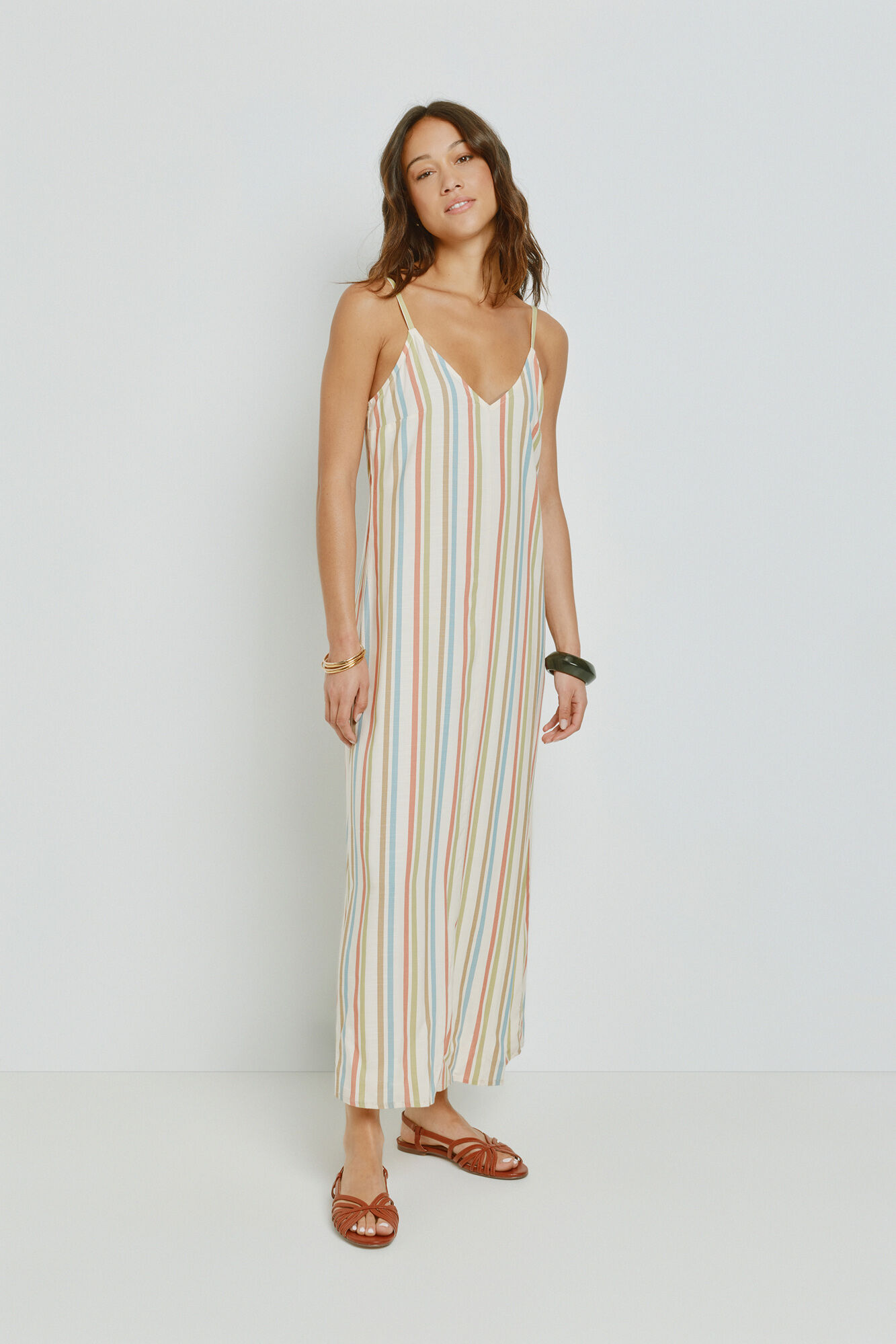 Milano Vestido con escote en pico y tirantes