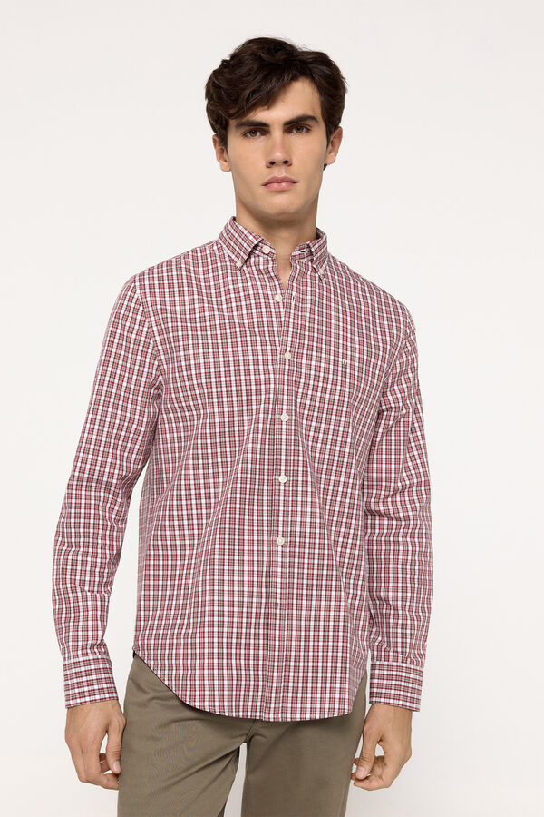 Fifty Outlet Camisa popelín cuadros Granate