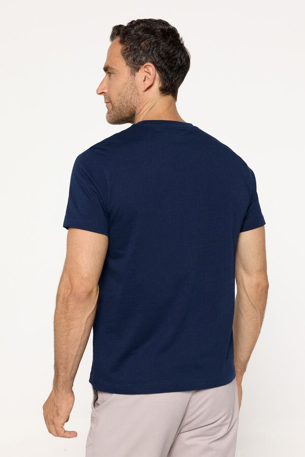 Fifty Outlet Playera básica 100% de algodón Navy
