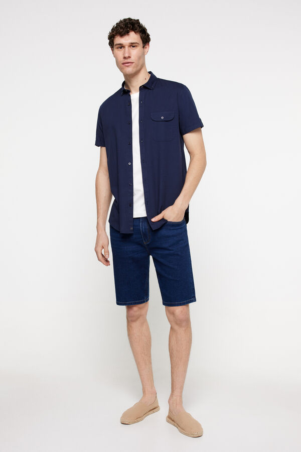 Fifty Outlet Camisa popelín lisa. Azul
