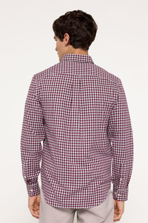 Fifty Outlet Camisa twill cuadros Granate