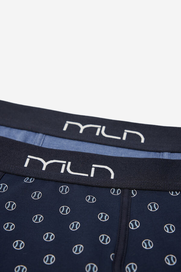 Milano Boxer Algod&oacute;n Estampado Azul