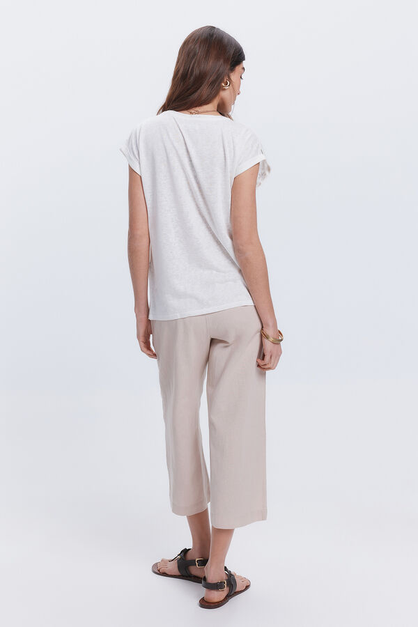 Fifty Outlet Camiseta estampada con strass Marfil