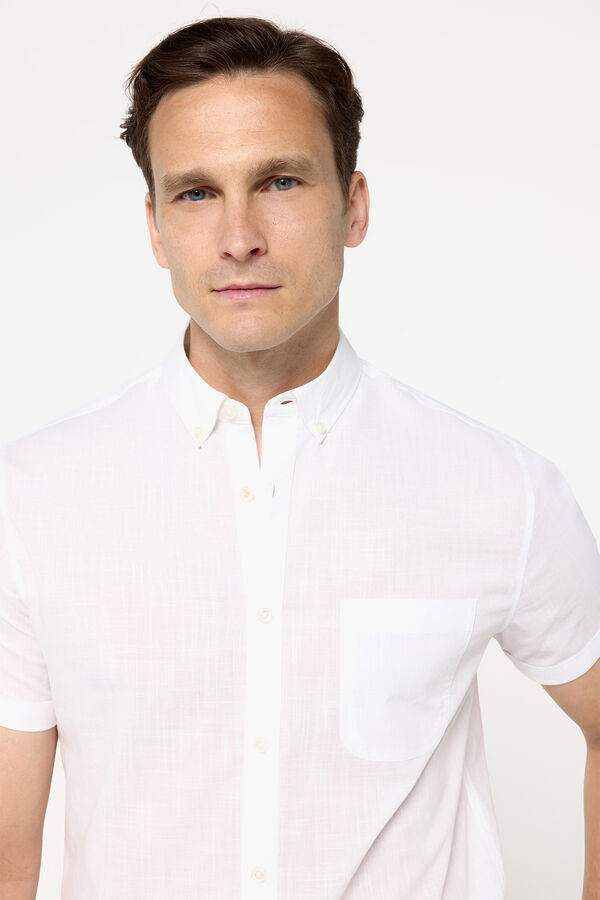 Fifty Outlet Camisa slub lisa Blanco