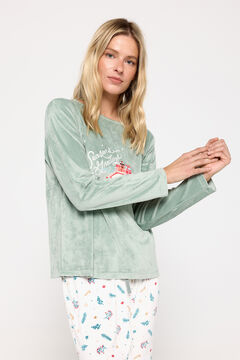 Fifty Outlet Pijama de velour navideño natural