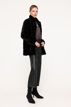 Fifty Outlet Abrigo efecto piel vison Negro