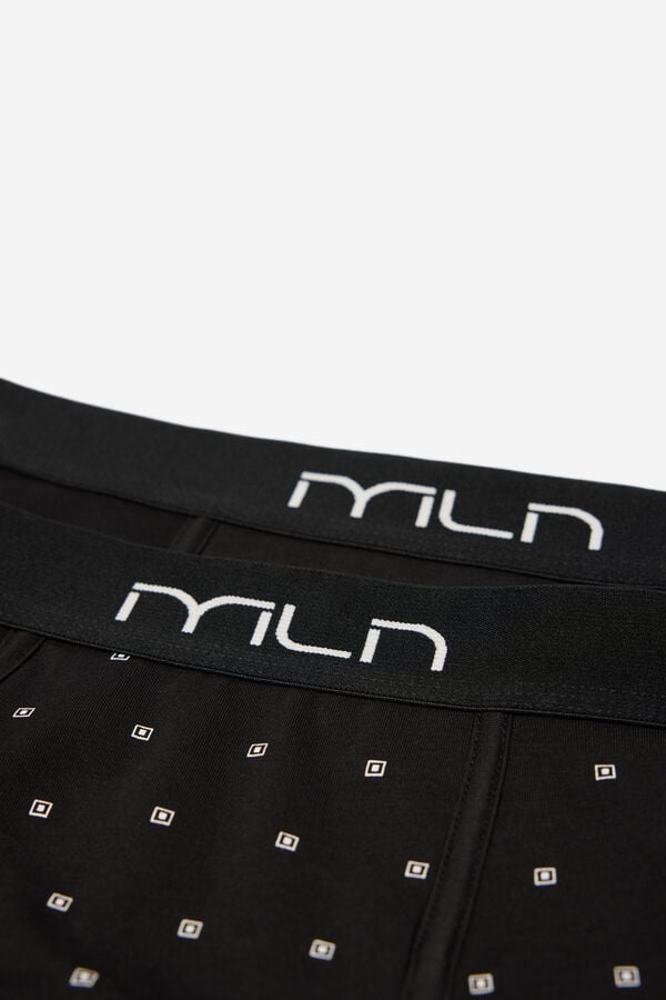 Milano Boxer Algod&oacute;n Estampado Negro