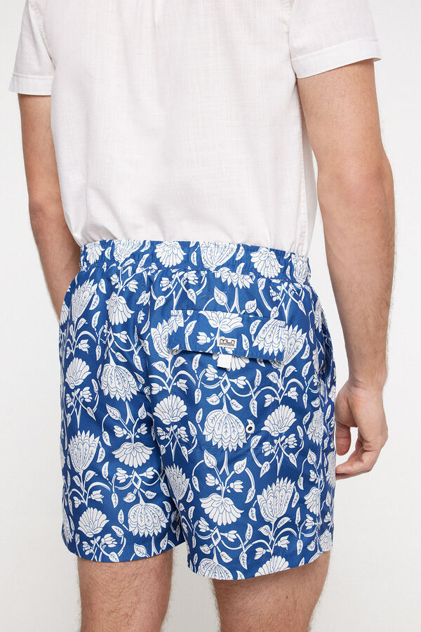 Fifty Outlet Bañador con estampado flor de loto. Azul