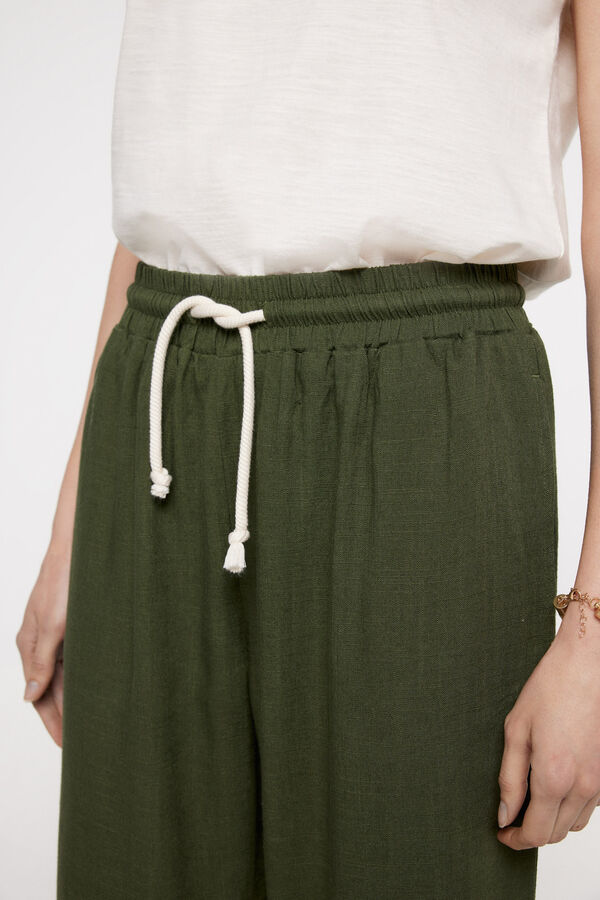 Fifty Outlet Flex lino pants Kaki