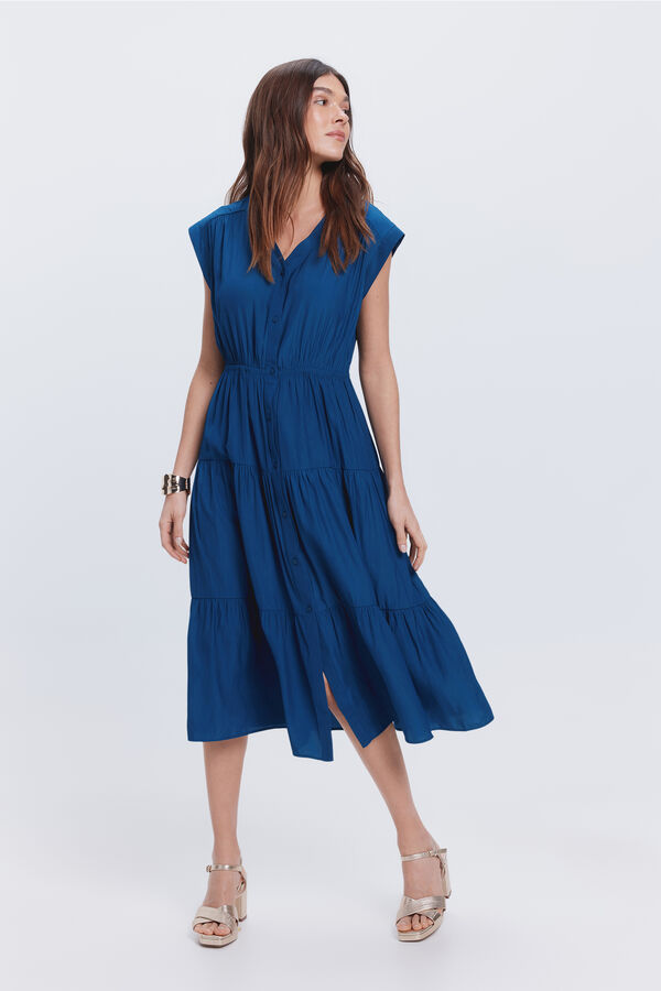 Fifty Outlet Vestido largo vuelo Azul