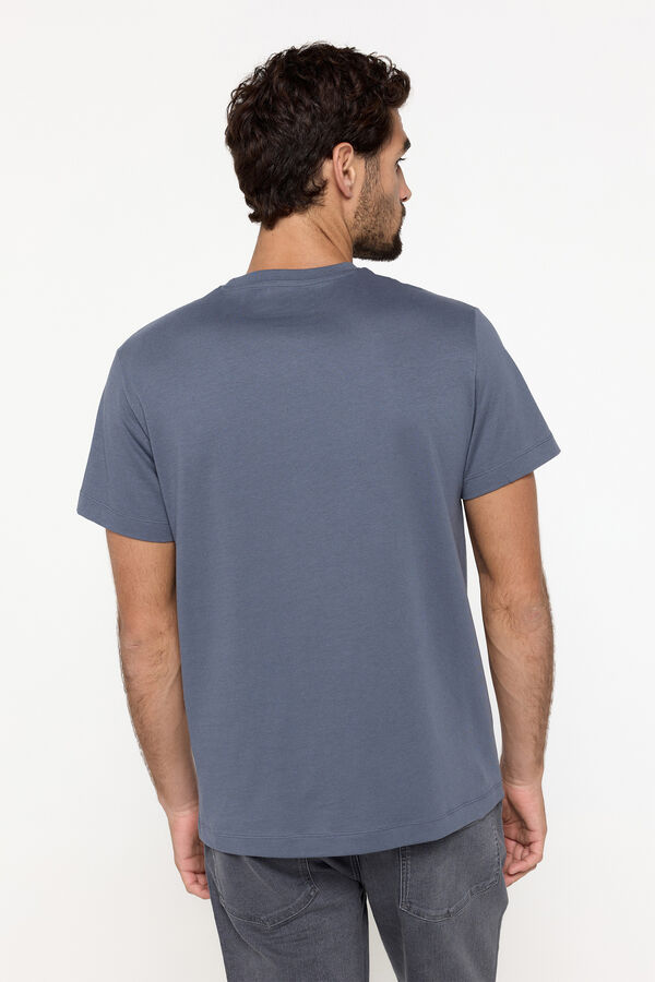 Fifty Outlet Playera básica 100% de algodón Azul Oscuro