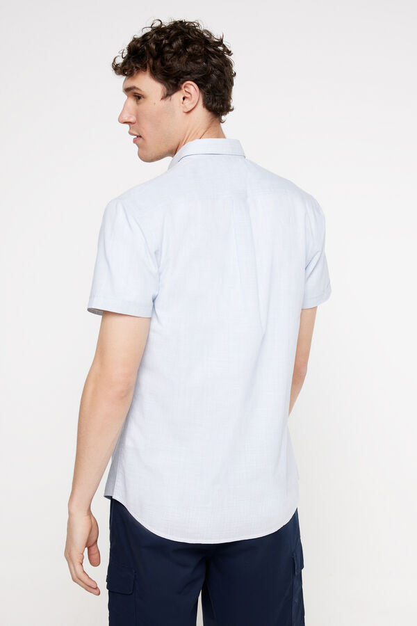 Fifty Outlet Camisa rayas aspecto lino. Azul