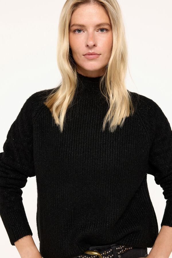 Fifty Outlet Jersey grueso calado hilo lurex Negro