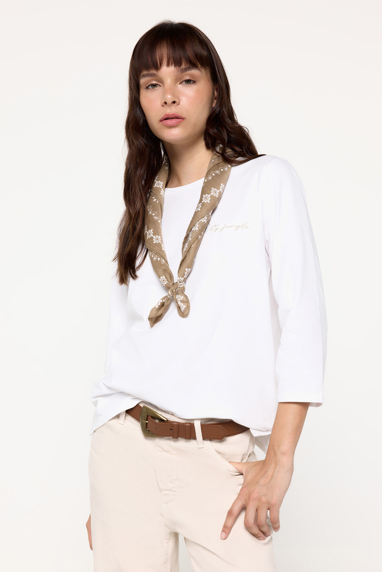 Milano Camiseta manga francesa cuello caja