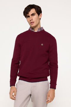 Fifty Outlet Jersey Microestructura cuello caja Granate