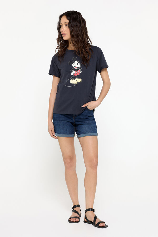 Milano Playera negra estampado Mickey Mouse Negro