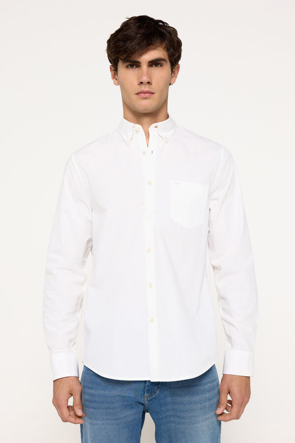 Fifty Outlet Camisa popelín lisa Blanco
