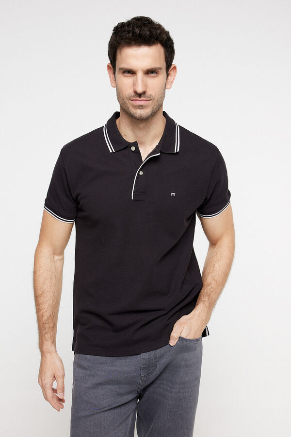 Fifty Outlet Polo Tipping Contraste Negro