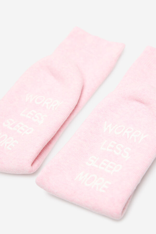 Fifty Outlet Calcetines gorditos con frase Rosa