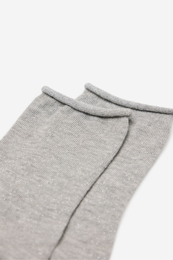Fifty Outlet Calcetines micro lúrex Gris Claro