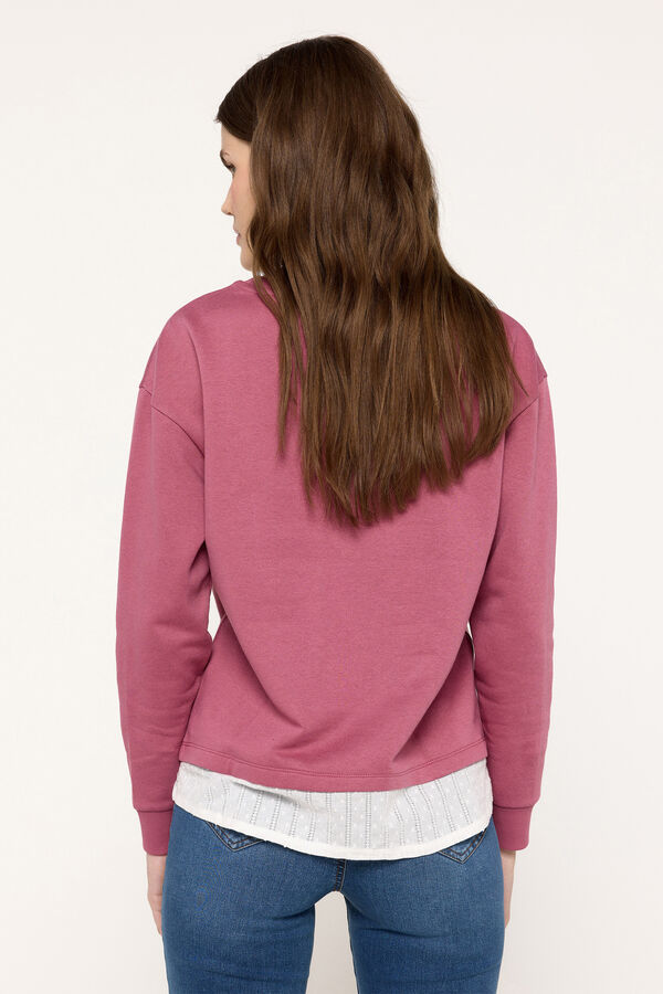 Fifty Outlet Sudadera estampada con faldón en el dobladillo Rosa