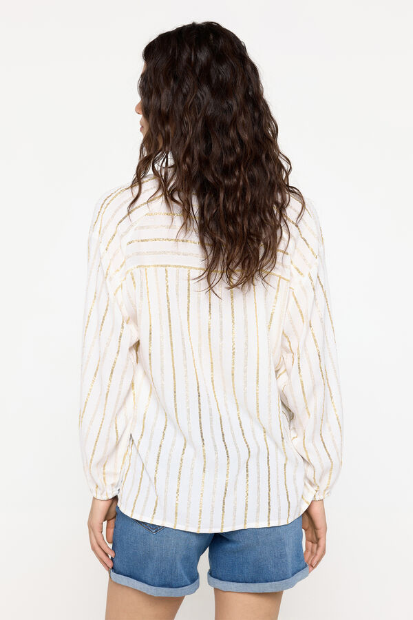 Milano Blusa fluida de rayas lurex Estampado