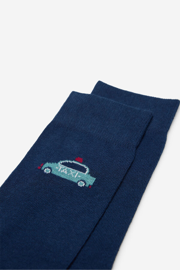 Fifty Outlet Calcetines media caña con taxi posicional Navy