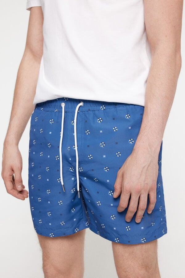 Pedro del Hierro Ba&ntilde;ador con estampado mini flotador PDH. Azul