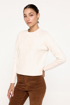 Fifty Outlet Jersey con estructura de cables Marfil