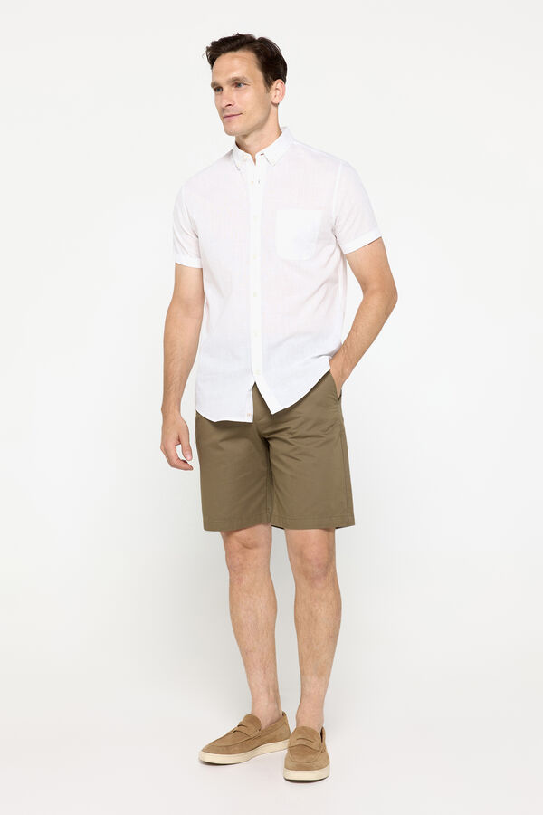 Fifty Outlet Camisa slub lisa Blanco