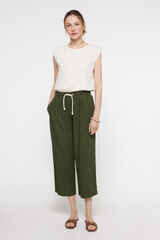 Fifty Outlet Flex lino pants Kaki