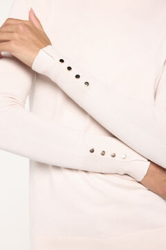 Fifty Outlet Jersey básico cuello cisne entallado Blanco