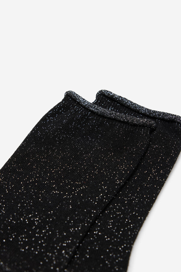 Fifty Outlet Calcetines micro lúrex Negro