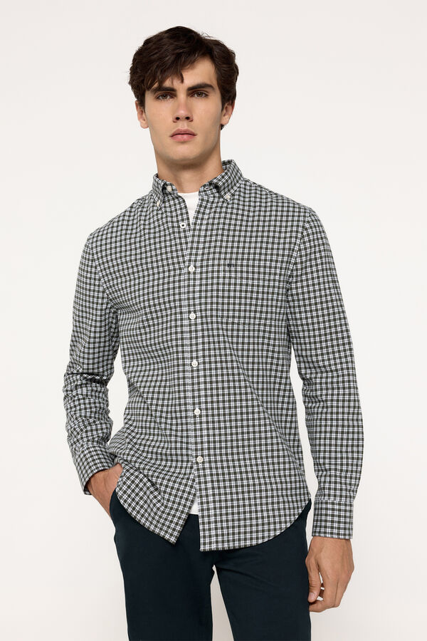 Fifty Outlet Camisa twill cuadros Verde
