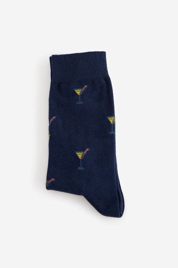 Fifty Outlet Calcetines media caña print cocktails Navy