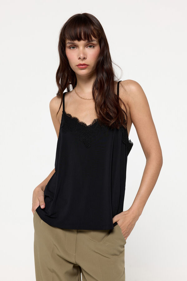 Milano Top Lencero Satinado Negro