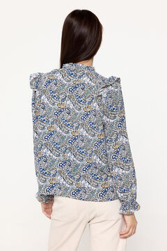 Fifty Outlet Blusa Fluida Volantes natural