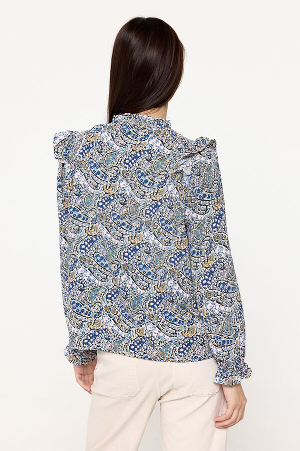 Milano Blusa Fluida Volantes natural