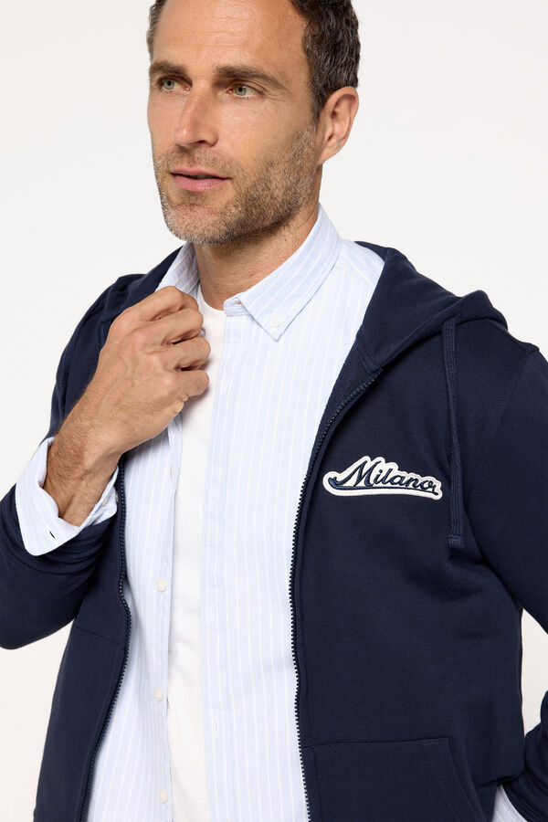 Fifty Outlet Sudadera algodón con capucha Navy