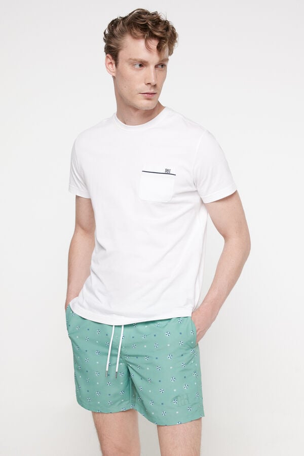 Pedro del Hierro Ba&ntilde;ador con estampado mini flotador PDH. Azul