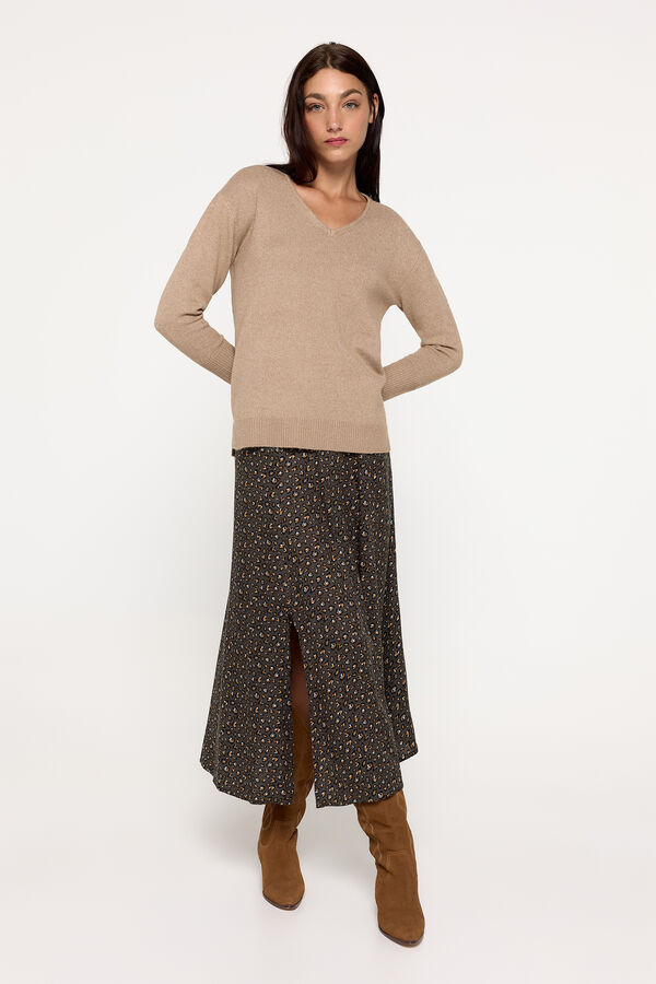 Milano Falda midi vuelo Beige/Claro