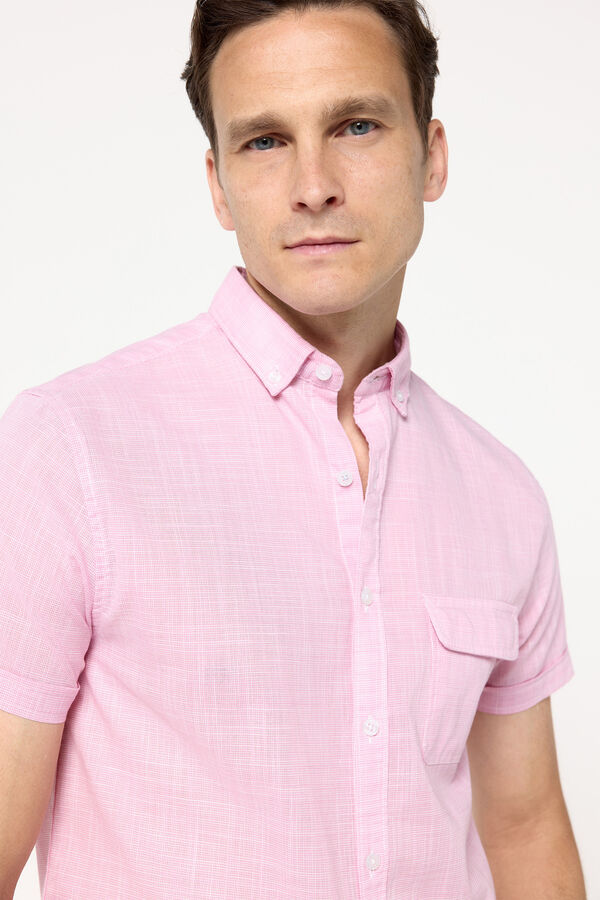Fifty Outlet Camisa slub lisa Granate