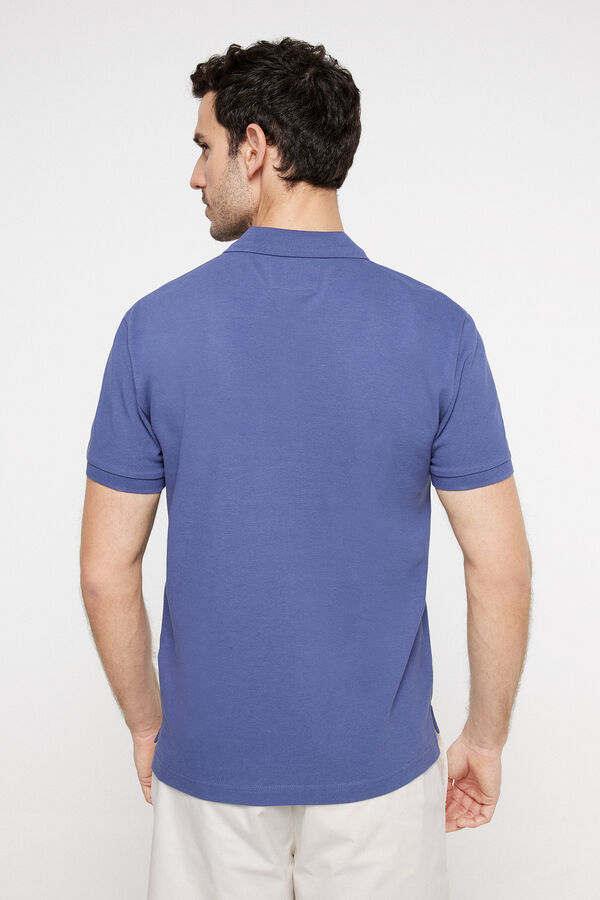 Fifty Outlet Polo pique cortado y cosido Azul Oscuro