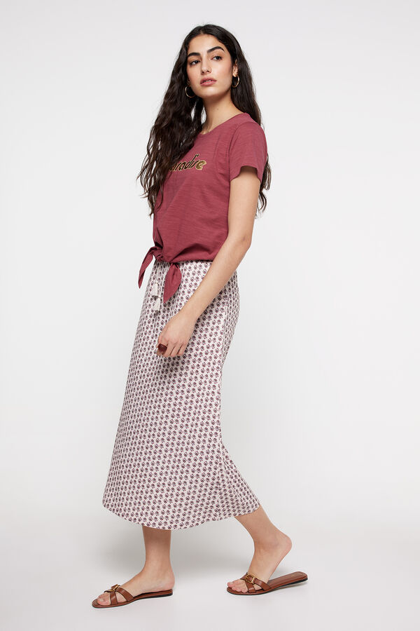 Fifty Outlet Falda larga estampada natural