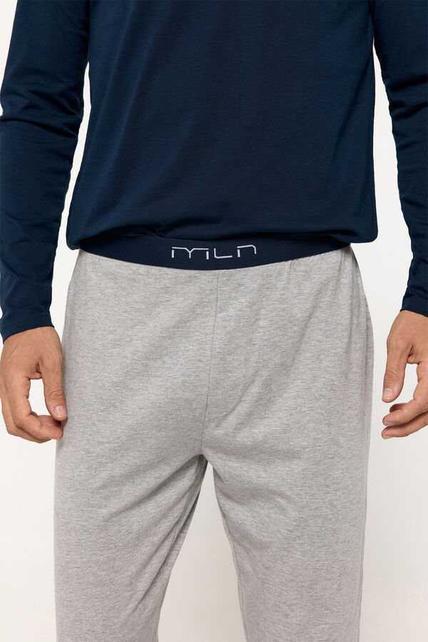 Fifty Outlet Pijama manga larga. Calidad single jersey algodón Gris