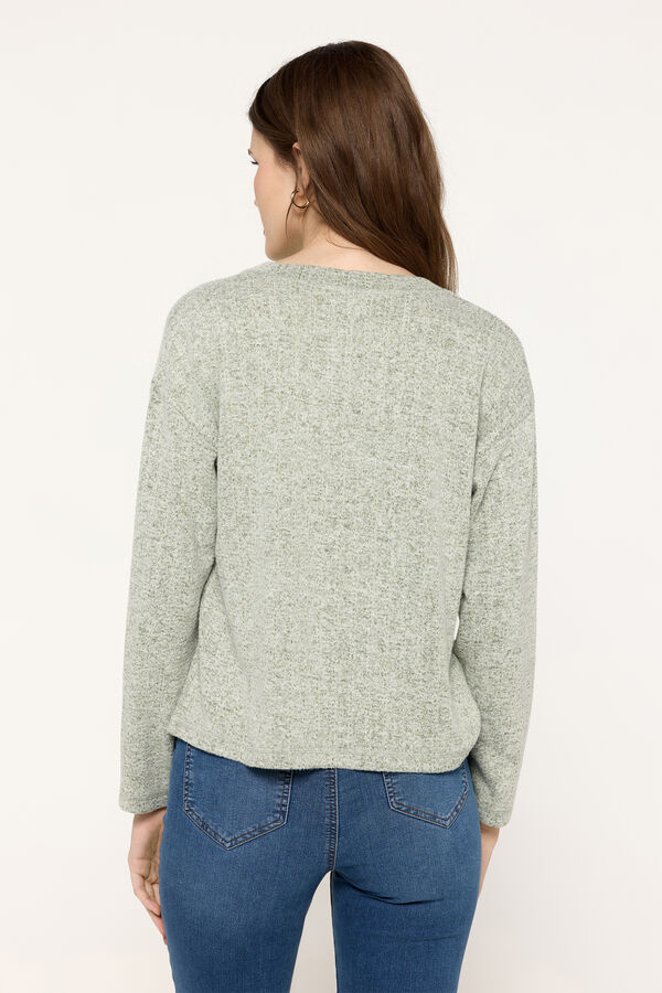 Fifty Outlet Suéter soft touch pointelle Kaki Claro